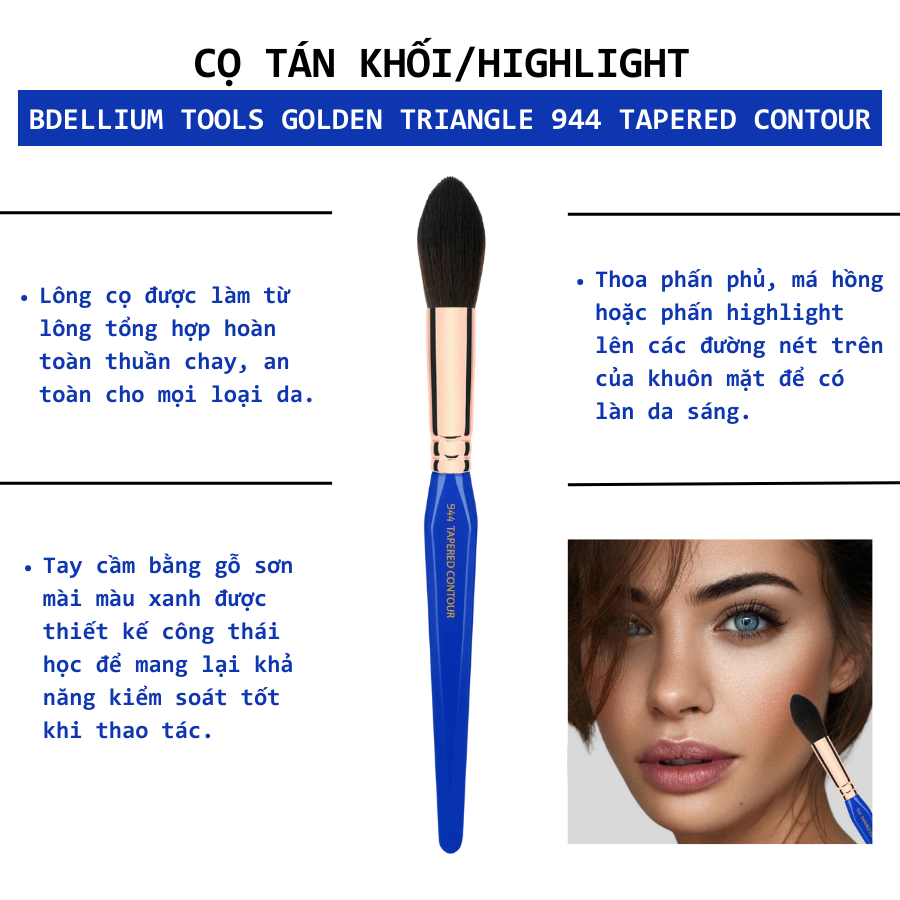 Cọ Định Hình Gương Mặt Bdellium Tools Golden Triangle B944 Tapered Contour